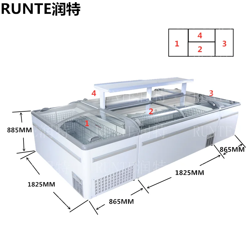 Supermarket island freezers 10 metre freezer island