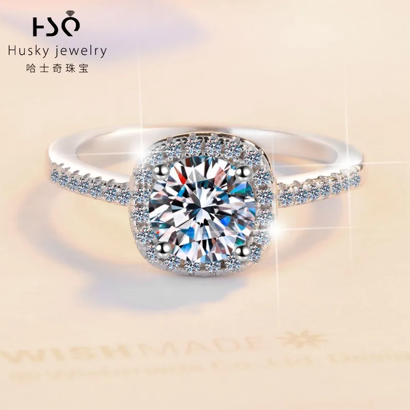 Fine Jewelry Couple engagement gift S925 sterling silver 2 carat VVs1 Moissanite diamond wedding Engagement ring