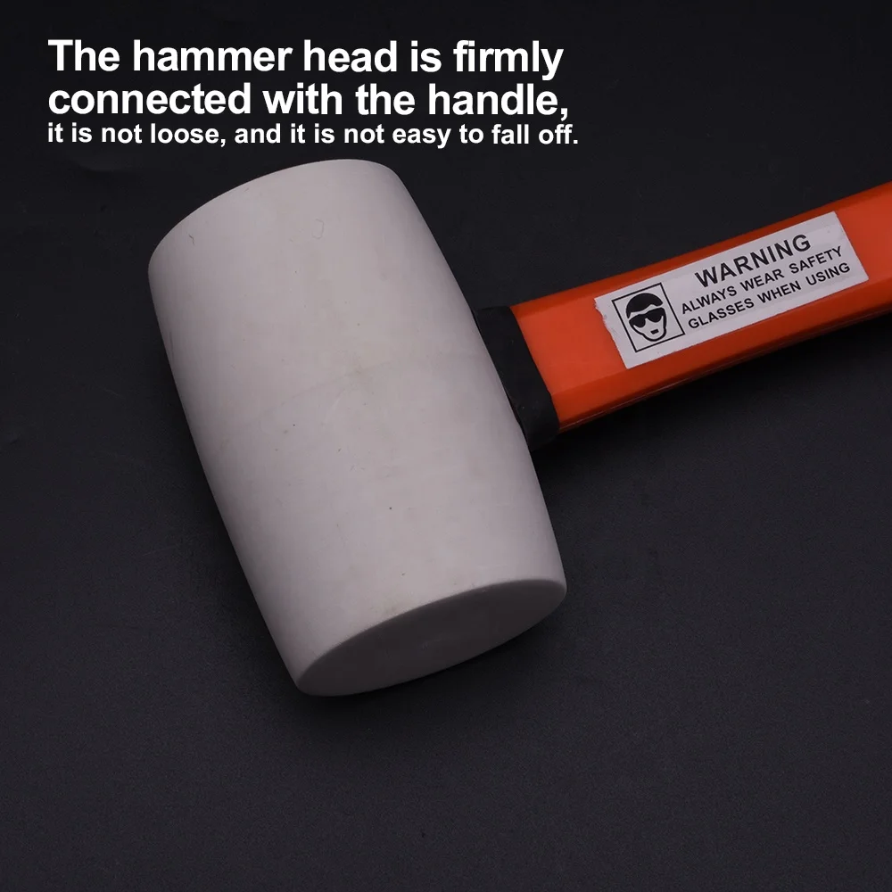 HARDEN 225g 450g 680g White Rubber Mallet With Fiberglass Handle For Construction