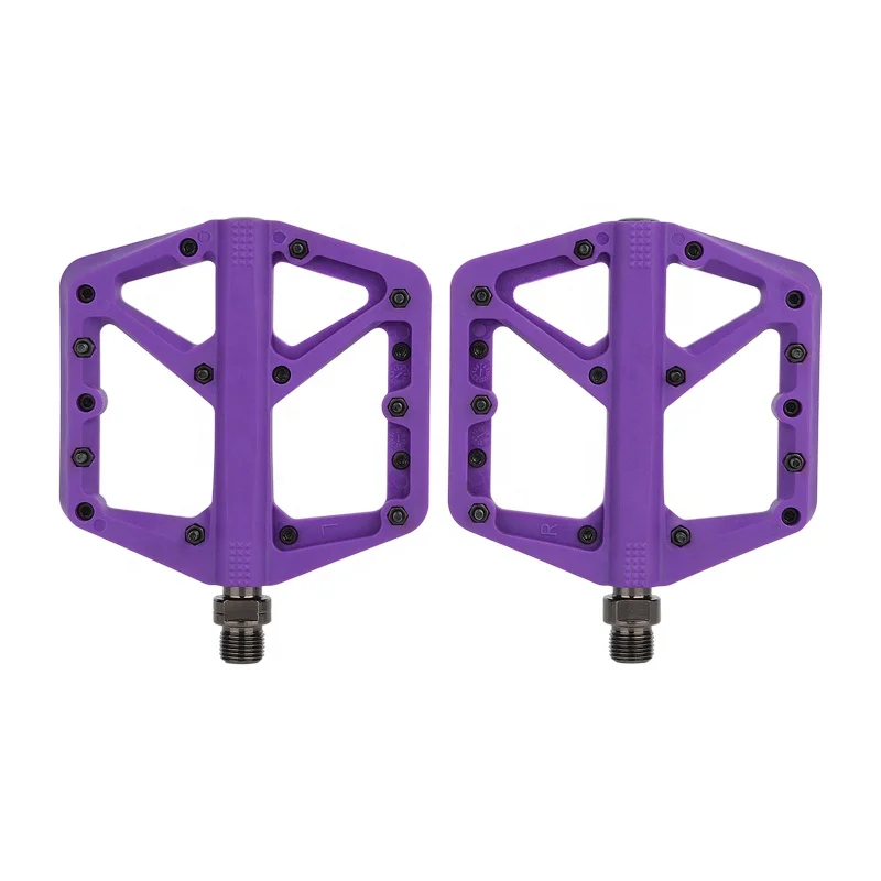Guaranteed Colorful Light Weight Pedal MTB BMX Foading Bike Parts Cycling Axle CNC Nylon plastic Bicycle Pedal