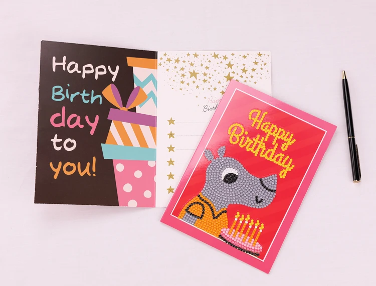 Greeting handmade 3d birthday card DIY diamond painting wedding fancy gift card
