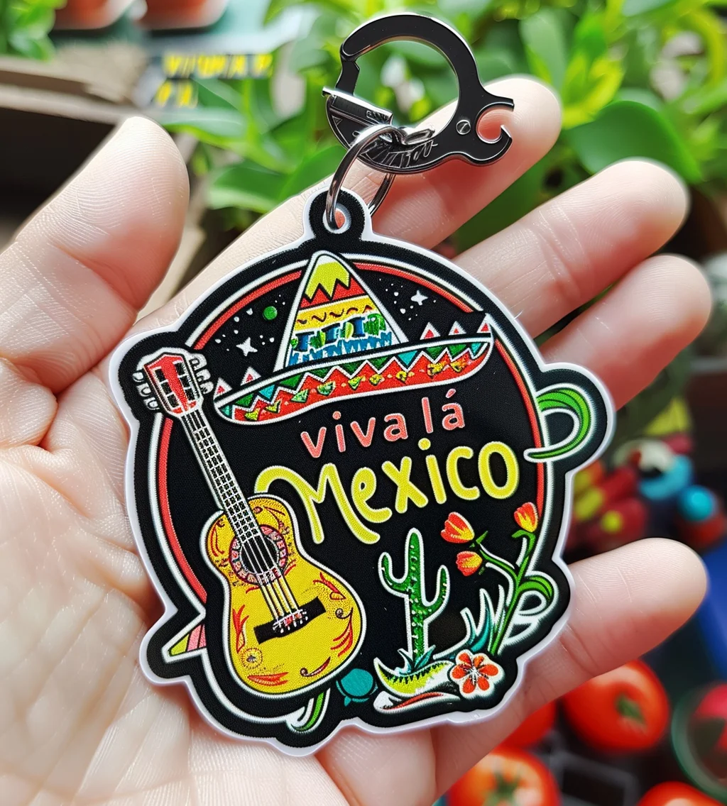 New Style Customize VIVA Mexico Shapes Patterns Keyring With Promotional Gift Souvenir Metal Keychain Key Chain