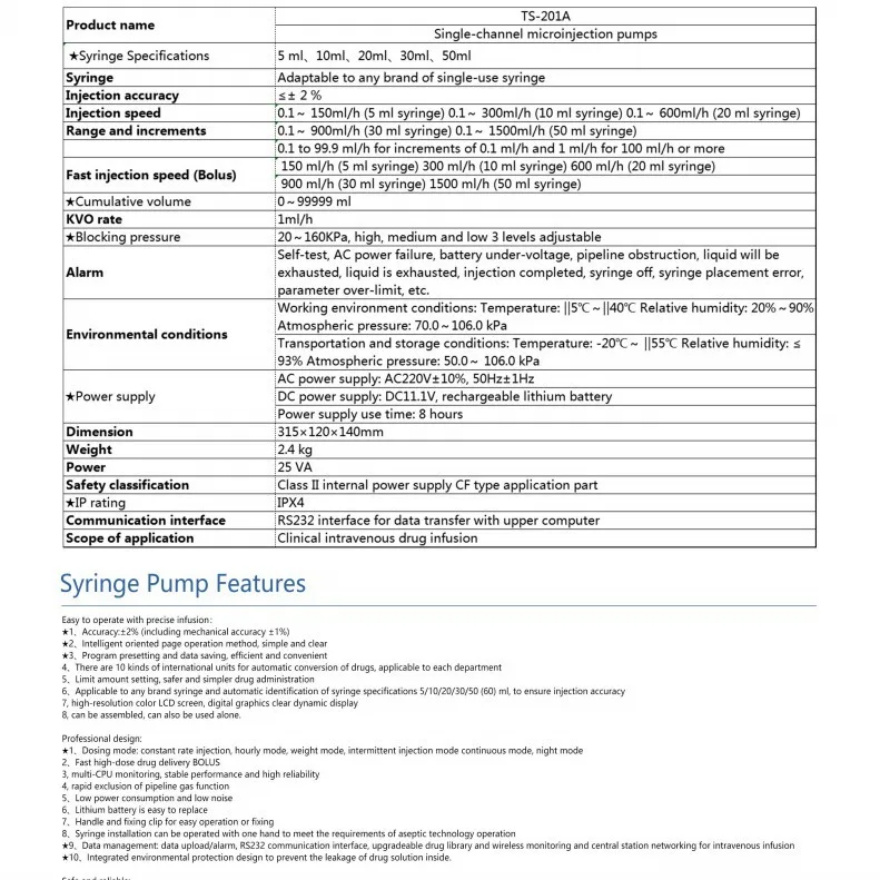 Best Selling Veterinary Automatic Single Channel Feeding Infusion Pump Lcd Display Medical Injection Syringe Pump