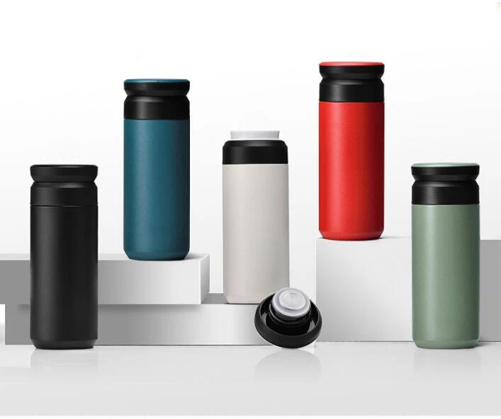 Вакуумная дорожная кружка с крышками, термос из нержавеющей стали с двойными стенками, 12 унций, для кофе, чая, горячей воды