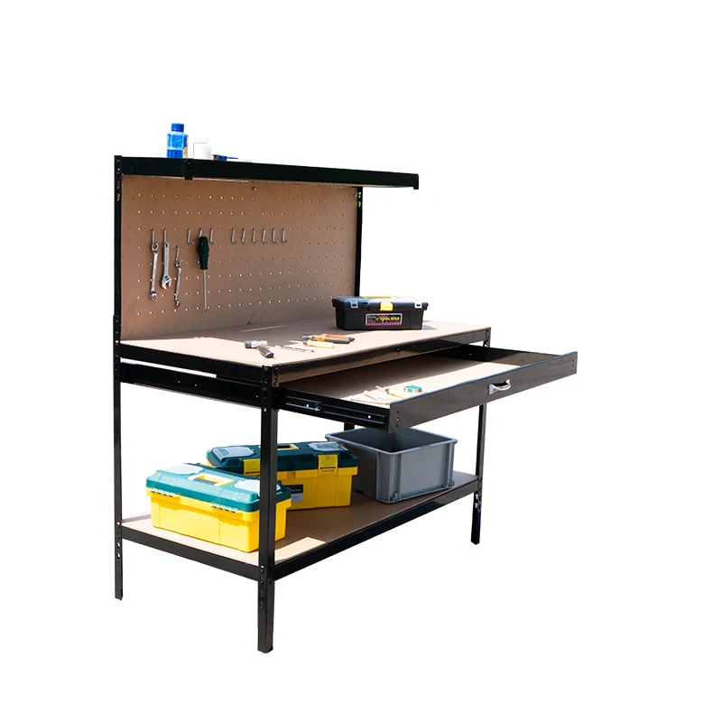 Metal Workbench Tool Storage garage workbench for Shop with Drawer and Peg Board