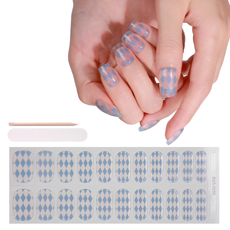new technique un UV bake 100% pure polish Gel Nail Stickers easter apply used without UV lamp