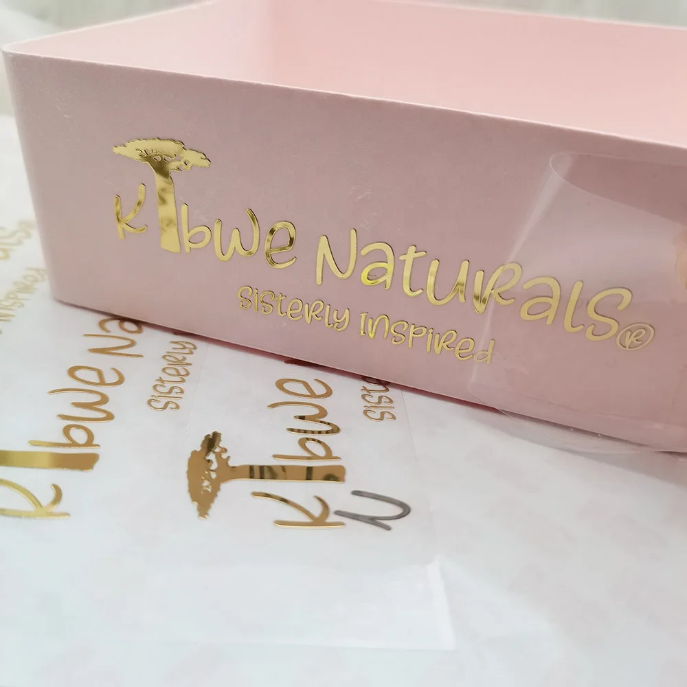 Custom electroplated thin small metal letters nickel sticker for your own logo gold foil clear vinyl logo label stickers