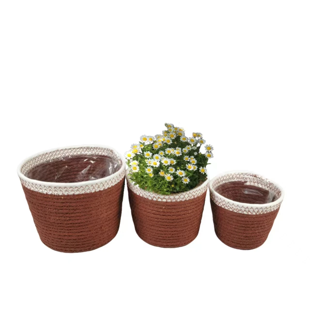 Mini seagrass paper rope indoor planter flower pots