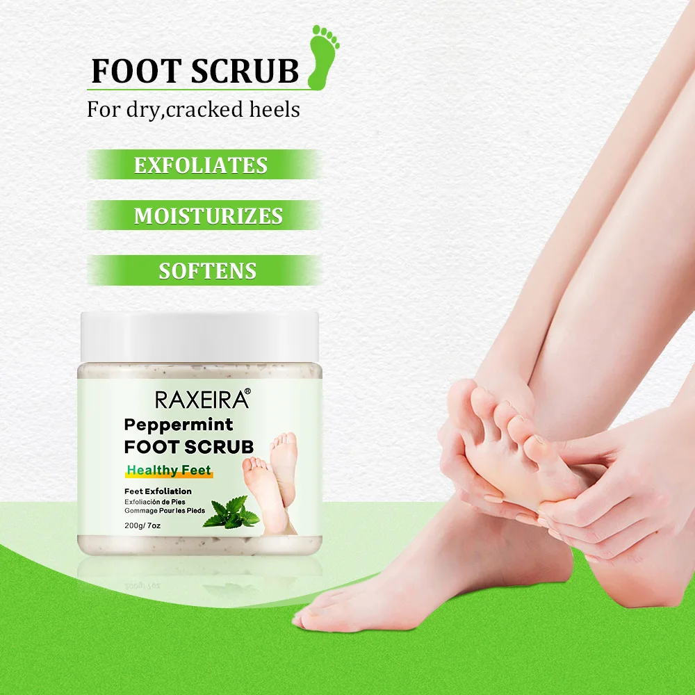Private Label Body Scrub Foot Pedicure Peppermint Exfoliation Deep Cleansing & Moisturize Foot Scrub Shea Butter