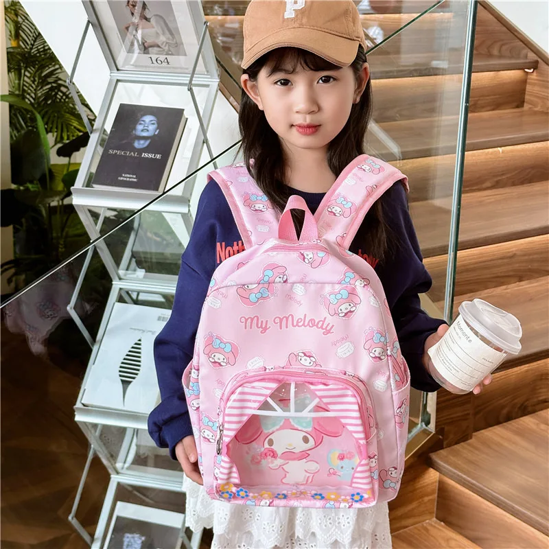 Wholesale Quality PU kids fashion waterproof backpack Custom Design cute cartoon Hello kt Cat Melody student Kuromi school bags