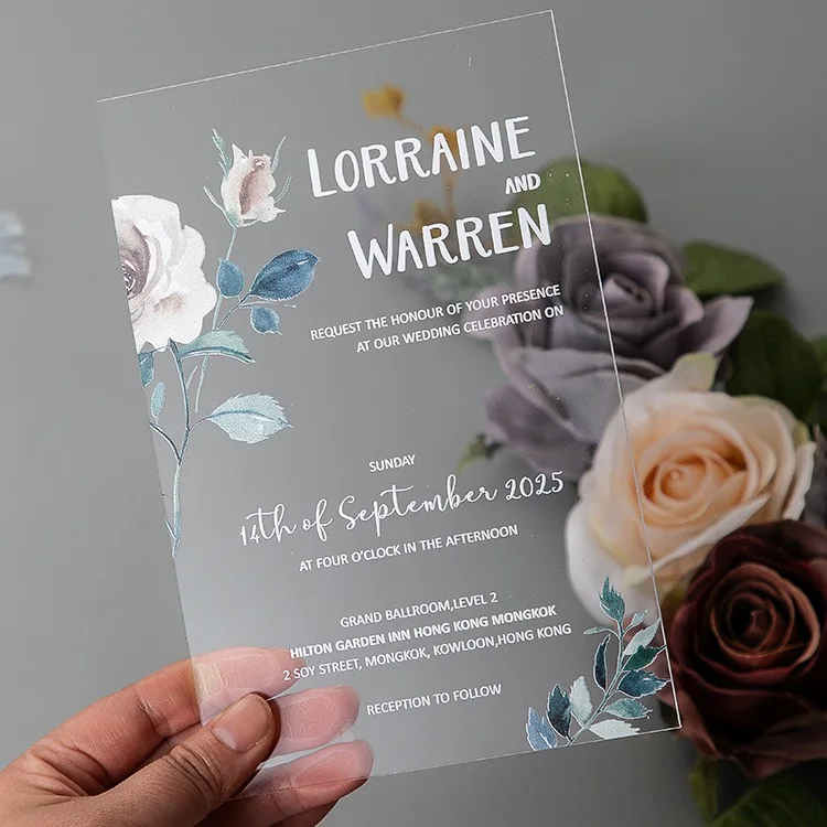 Уникальная роскошная пластиковая пригласительная открытка для фестиваля дня рождения прозрачная акриловая Свадебная на заказ в стиле