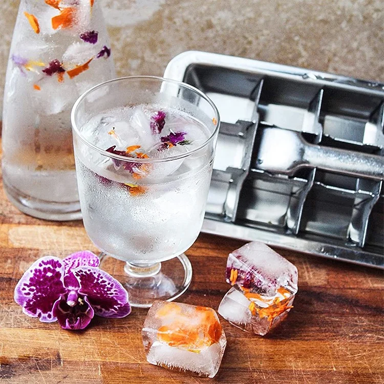 12 Cavity Food Grade Ball Shape Ice Tray Ice Ball mold stainless ice cube tray bottle