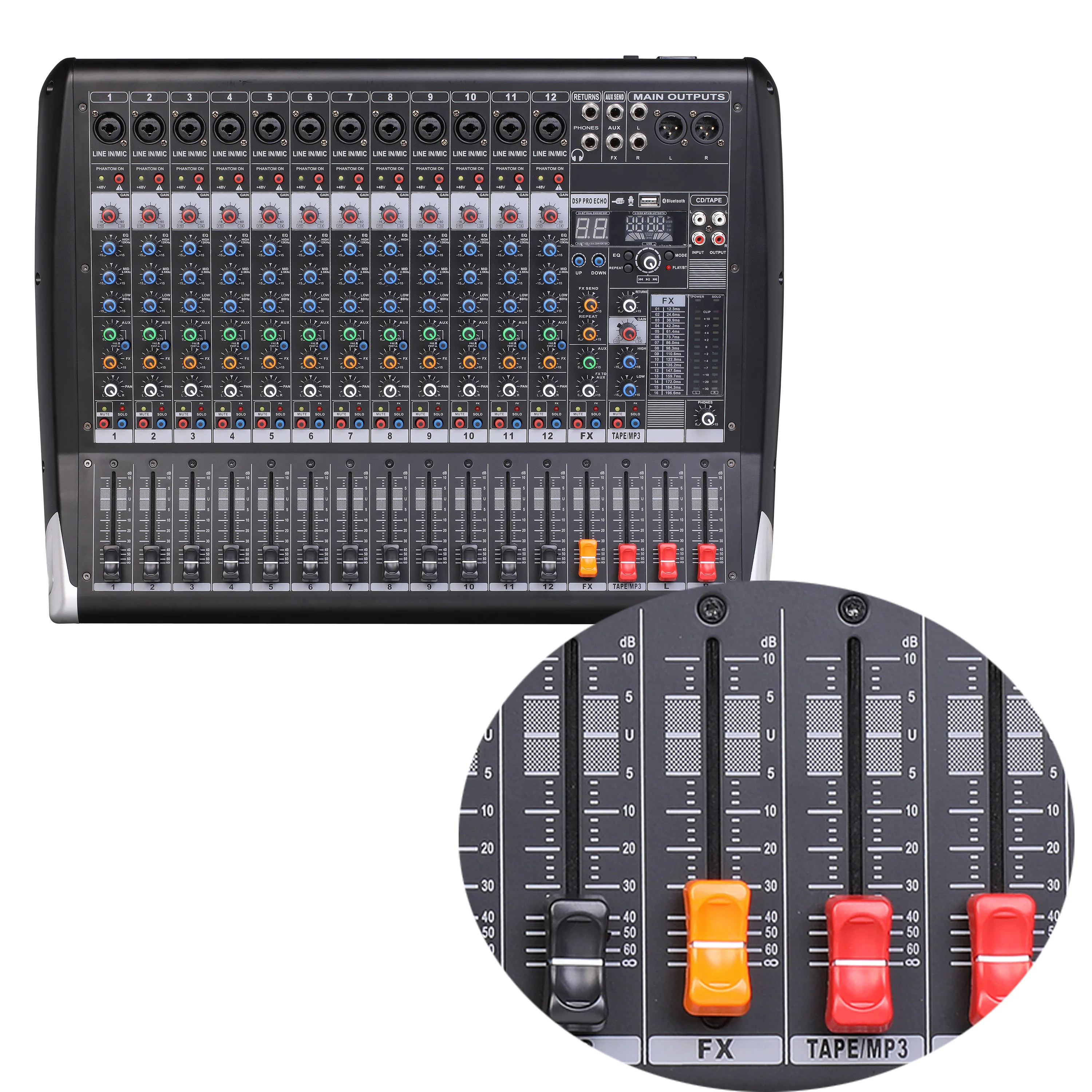 Pa system dj controller professional broadcasting digital sound 12 Channel Mixer