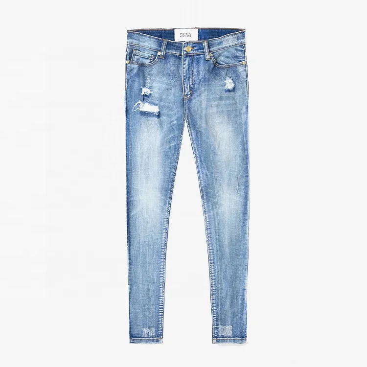 DiZNEW обычай оптом Slim Fit рваные Мужские джинсы