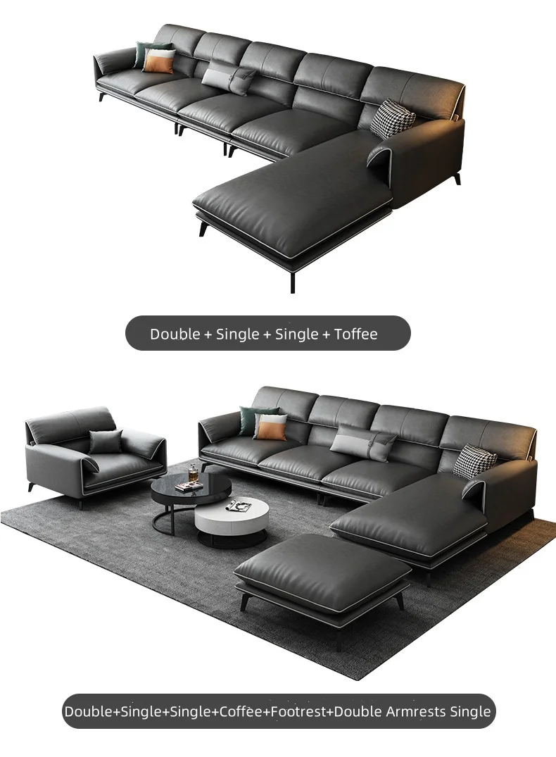 Scandinavian simple fabric latex sofa L-shaped combination toffee models home living room technology cloth washing-free set