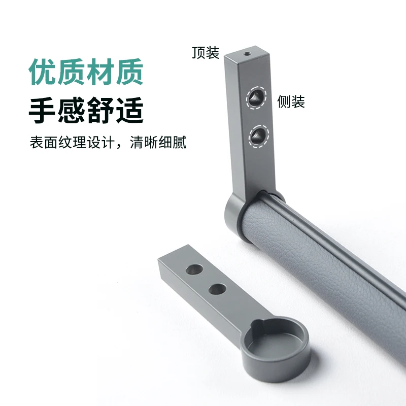 Clothes Rails Custom Round Leather Wardrobe Tube silent non-slip wardrobe rod Wall Mounted Clothes Hanging Rail Closet Rod