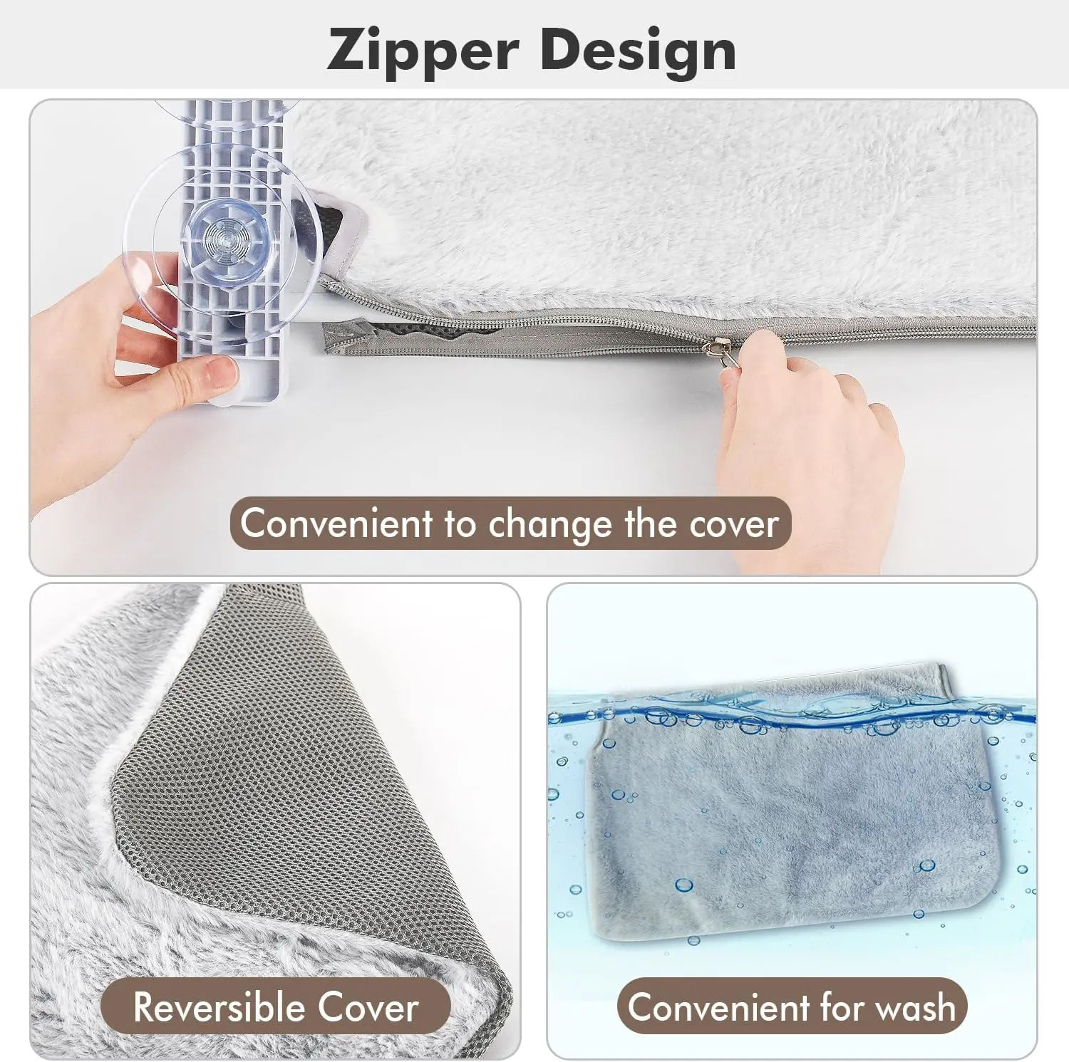 New Foldable Cordless Cat Hammock Wall Robust Metal Frame Cat Window Perch for Large Cats and Kittens With Sucker Warm Fleece