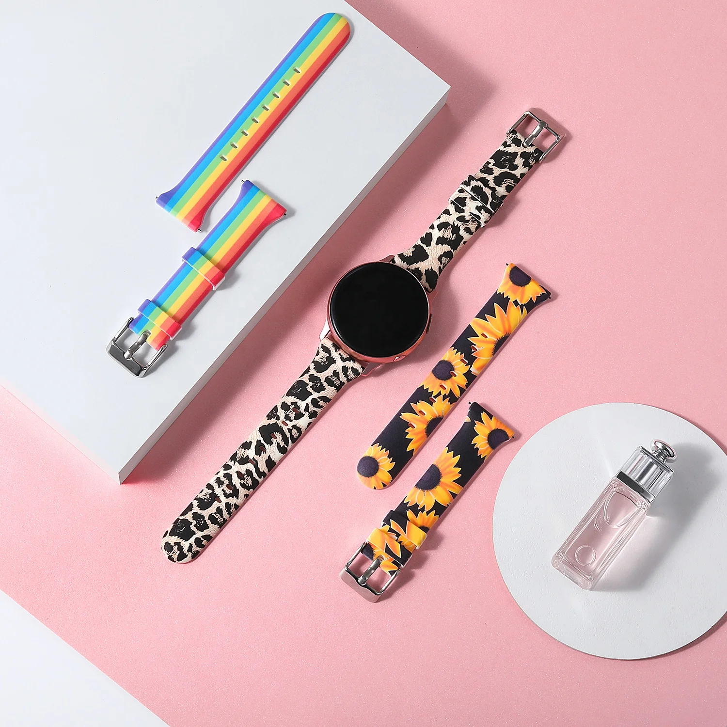 20mm Universal Rubber Wristband Slim Pattern Strap For Garmin