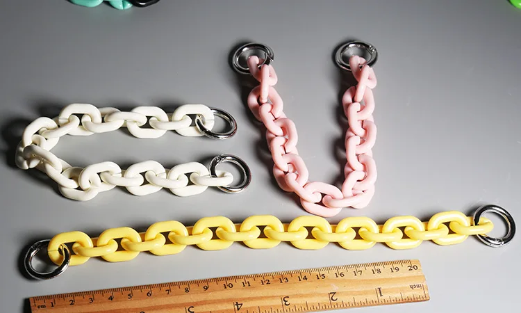 Colorful Summer Chunky Link Bracelets Resin Link Bracelet Thick Acrylic Paperclip Chain Bracelet Beach Jewelry