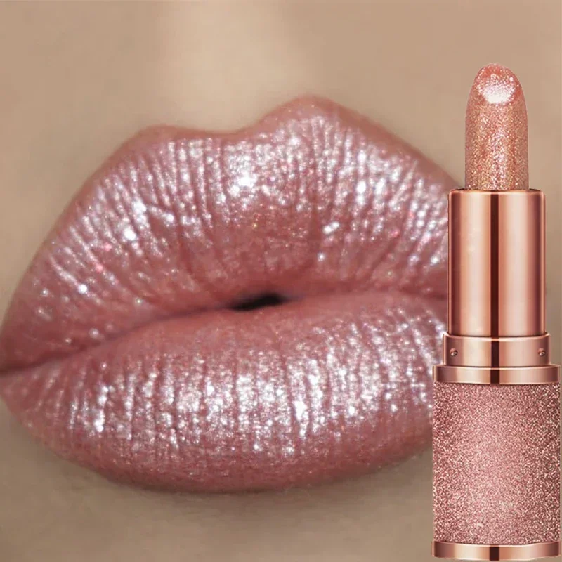 Makeup Temperature Color Changing Glitter Lipstick Waterproof Long Lasting Moisturizing Velvet Matte Lip Tint Gloss Lips Stick