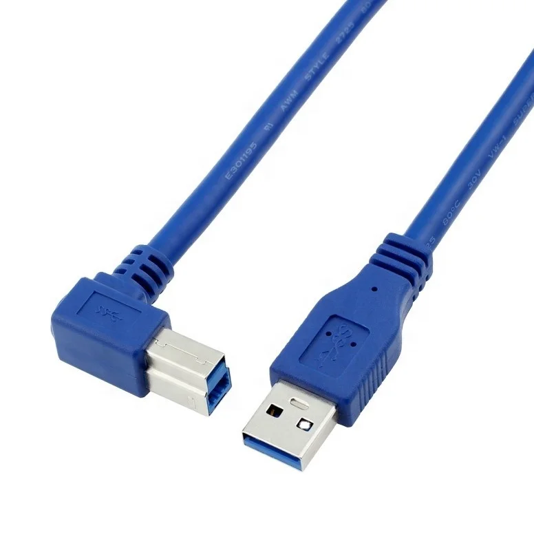 ULT-unite Right Angle USB 3.0 Type A Male to Type B Male Printer Cable