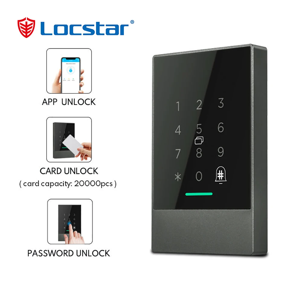 Smart Access Control Card Reader App TTlock  Wifi  Password digital Unlock  Remote Control  Ip66 Waterproof  Access Controller