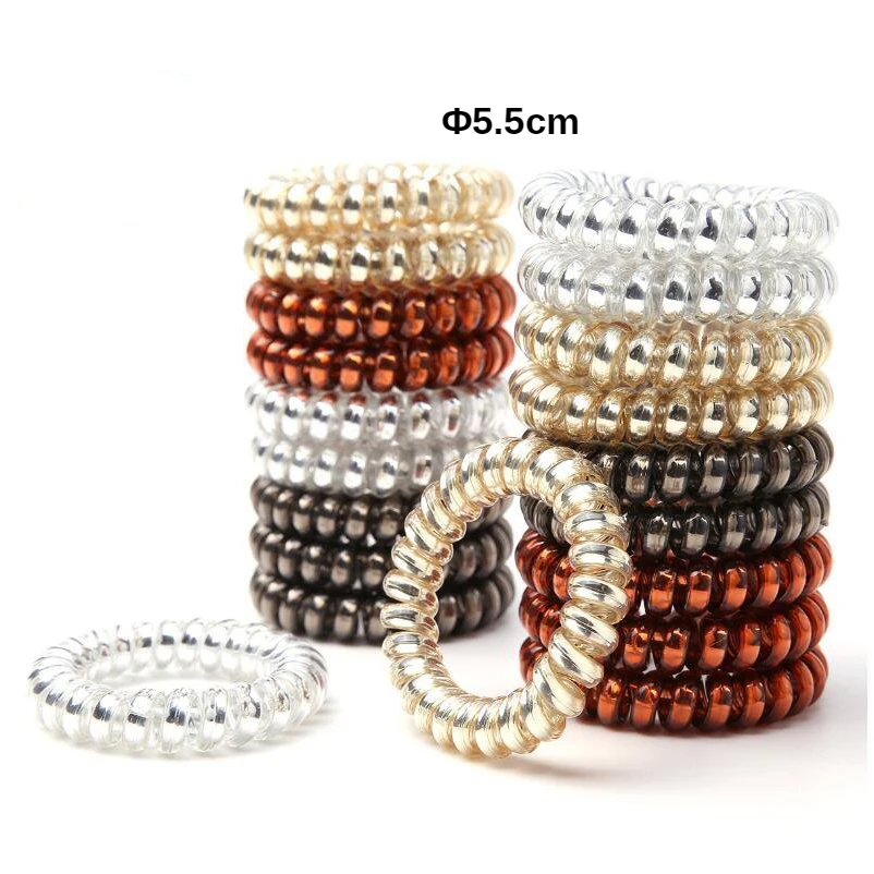 High Quality High elasticity metal 5 bright colors elephone wire hair band twisted hair tie