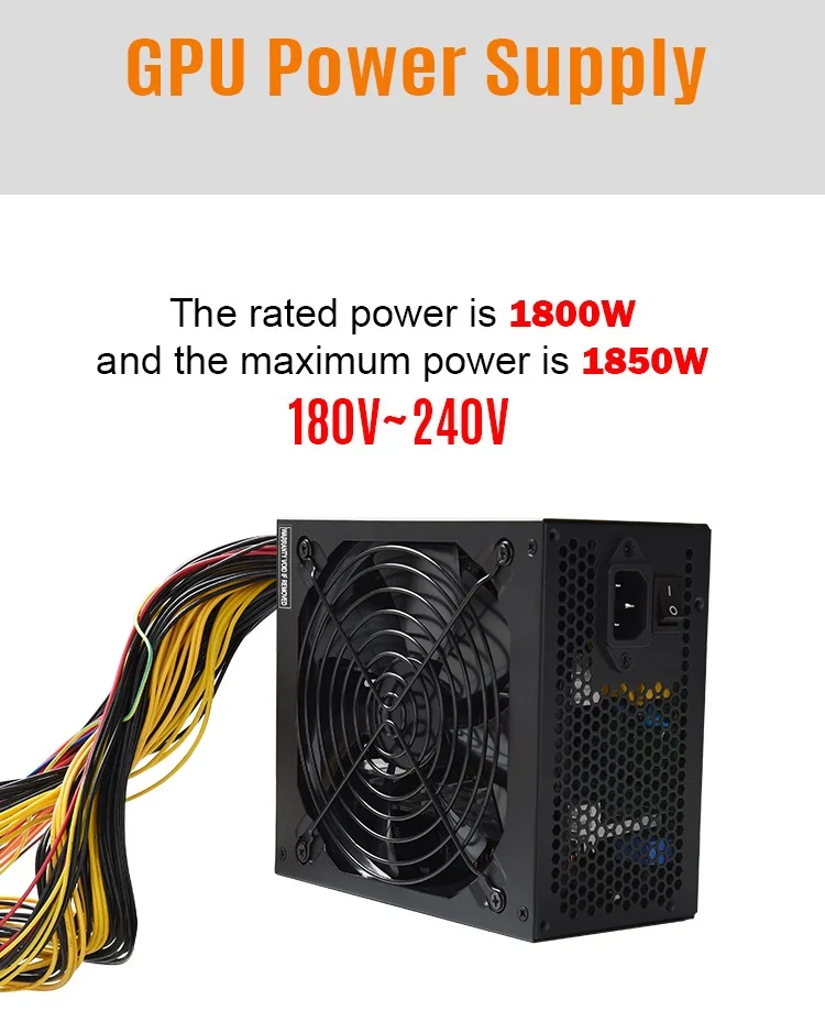  Блок питания 8gpu для майнинга 1800 Вт блок