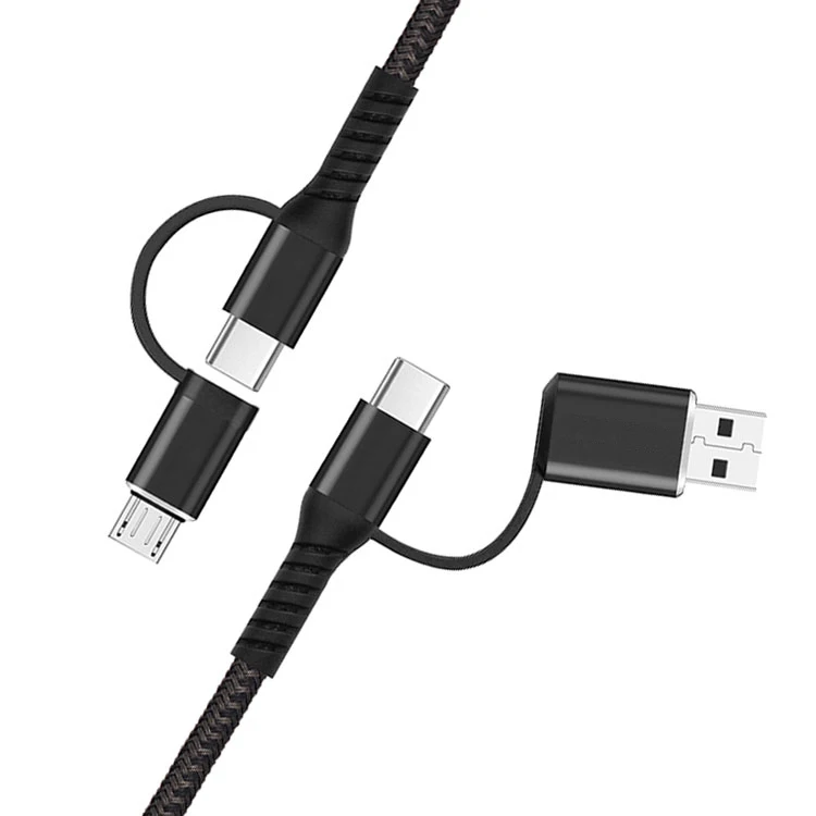 
4in2 3in1 2in1 Fast Charging Cable Type-C Dual Side USB Charger Data Cable 