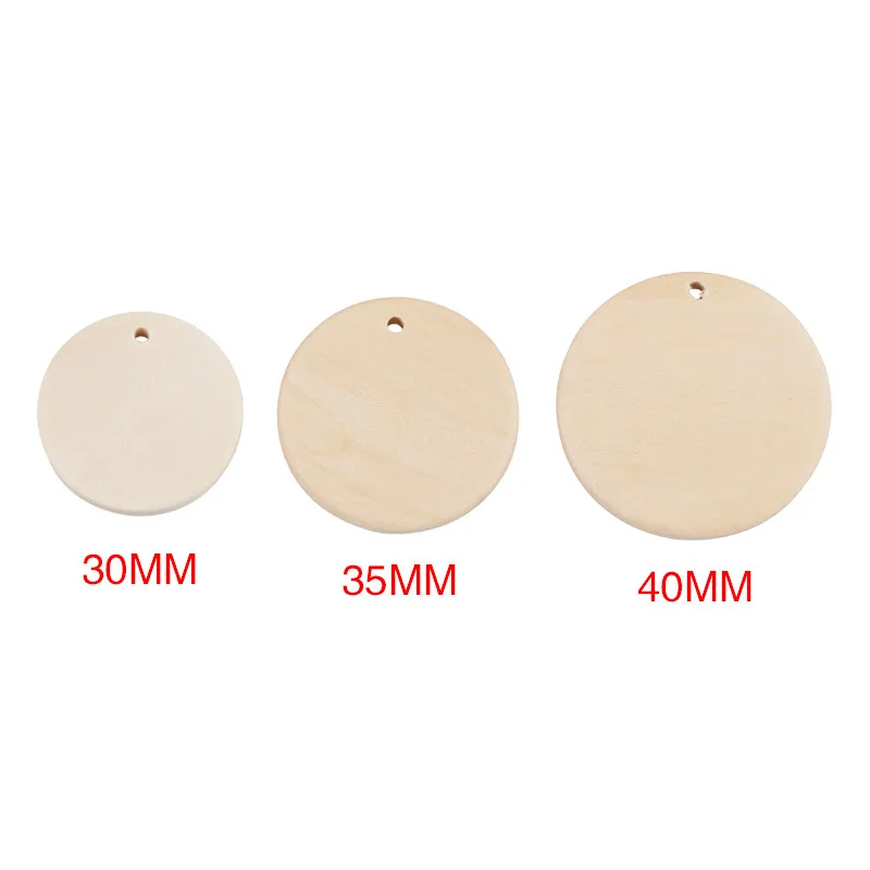 Незаконченные круглые деревянные круги с отверстиями диски для рукоделия пустые вырезы из натурального дерева поделок