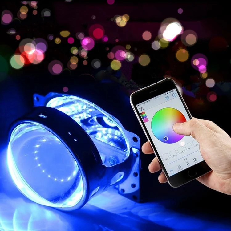 CQL Kvisuauto автомобиль RGB приложение проектор фар Светодиодные глаза дьявола ангельские