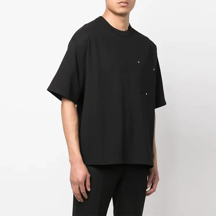 Oem heavy cotton tee custom logo 3d embossed oversized plain black t shirts wholesale