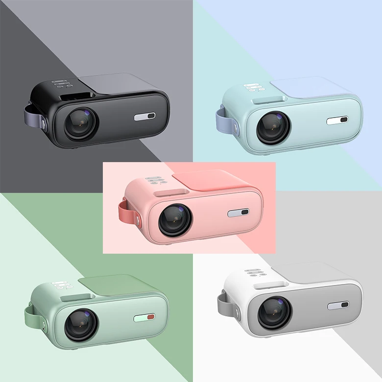 
2021 Modern Design OEM ODM Phone Connect 1600 ANSI Lumens Manuel Keystone 480P Video Projector 