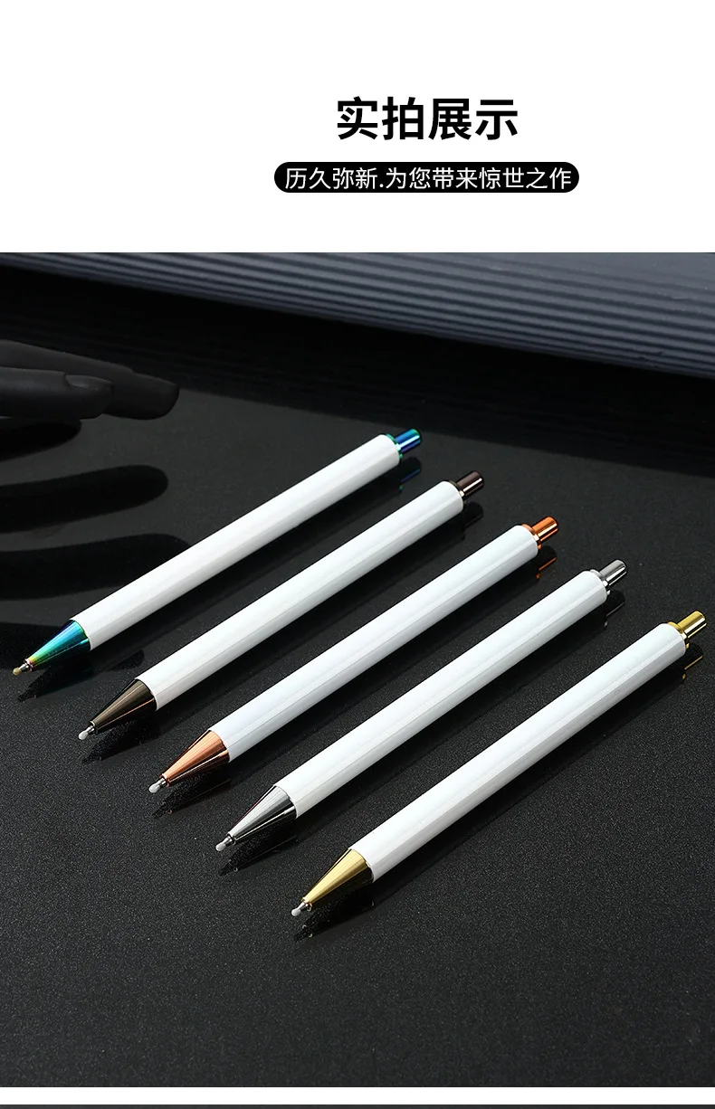 1mm Writing Thickness Sublimation Metal Ball Point Pen Blanks With Black Refill For School Office Stationary Use
