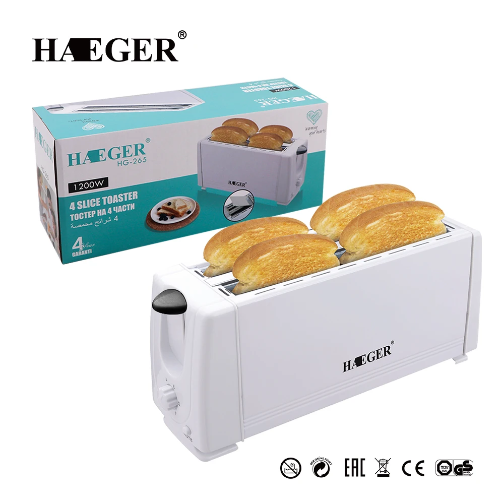 HAEGER Household Toaster Slot Automatic Warm Multifunctional Breakfast Bread Baking Machine 680W Toast Maker 2