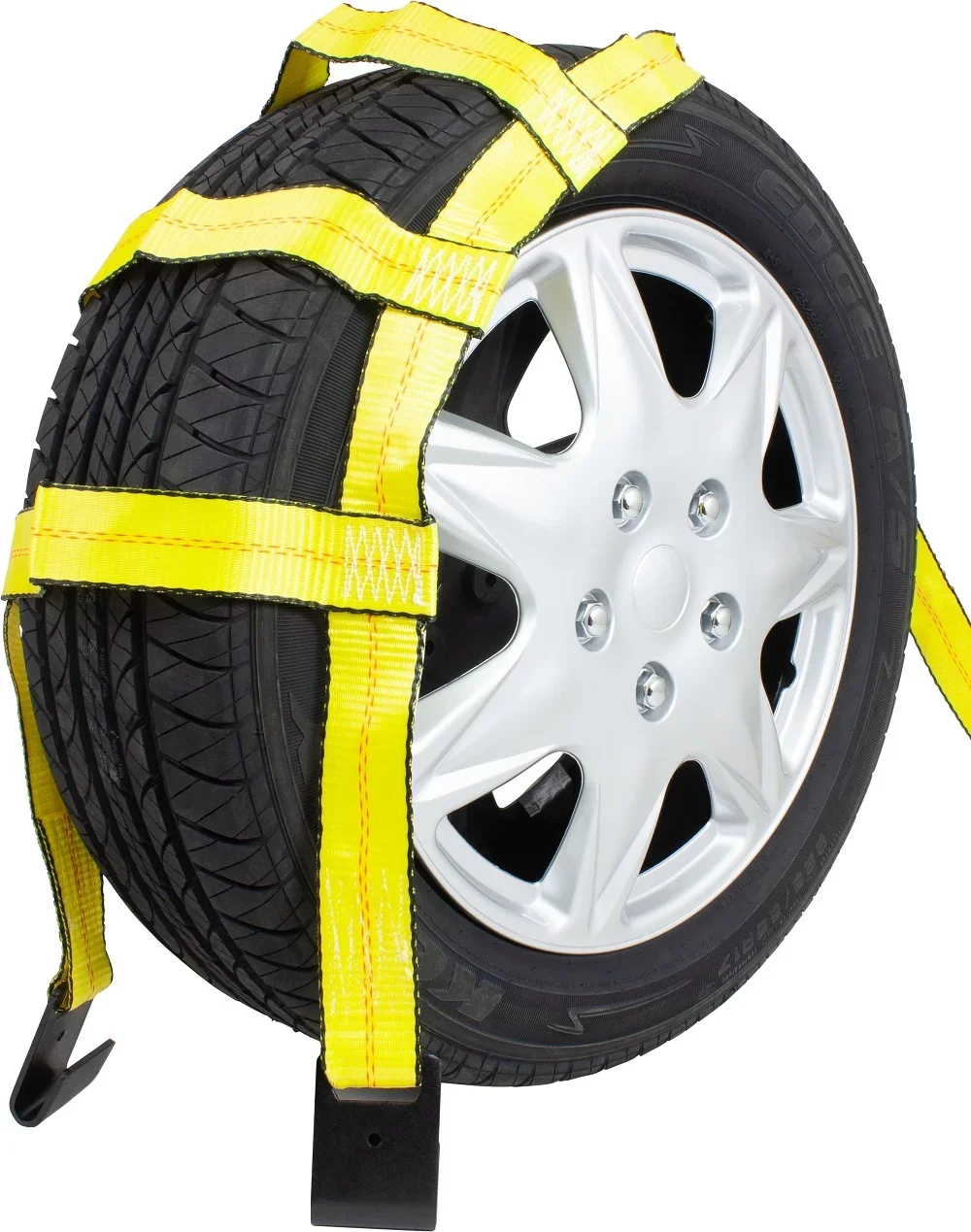 Cargo Control Wheel Strap with Flat Hook Adjustable Heavy Duty Tow Dolly Tie Down