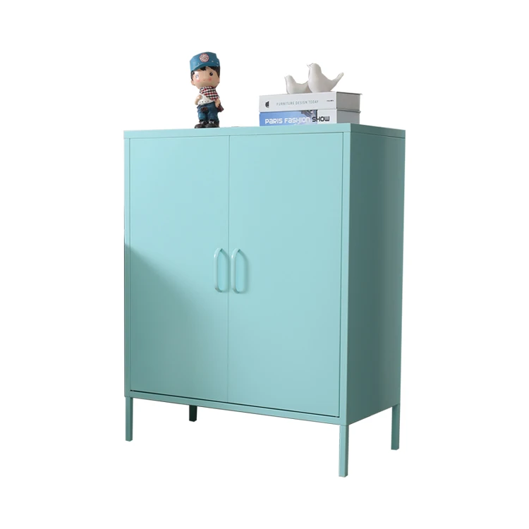 Светло-голубой металлический шкаф для гостиной офиса переносной стальной хранения с 2