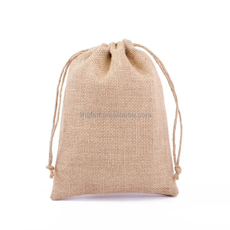 
Custom logo size 4x6 inch 5x7 inch Bolsa de arpillera jute custom linen burlap bag 