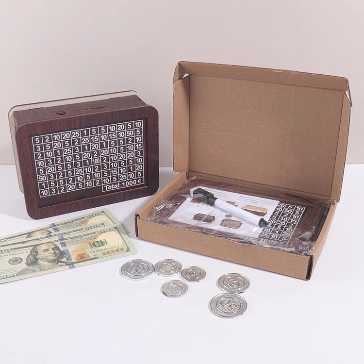 High Quality Wooden Personalized House Shaped Children Gift Piggy Bank Saving Money Box With Removable Backing