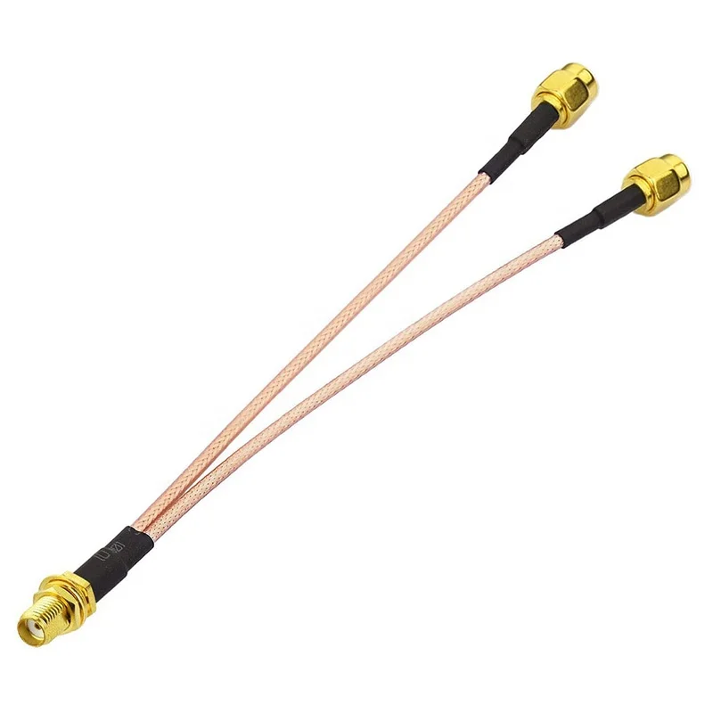 SMA Female Bulkhead Mount to Dual SMA Male Connector Coaxial Cable with RG316 15cm for 4G LTE,Wireless Router