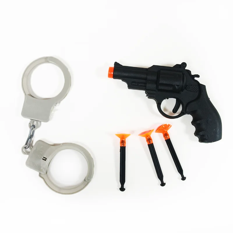 Cheap Wholesale New Products Police Handcuffs Gun Toy Plastic Soft Bullet Toy Gun Kids Play Toys