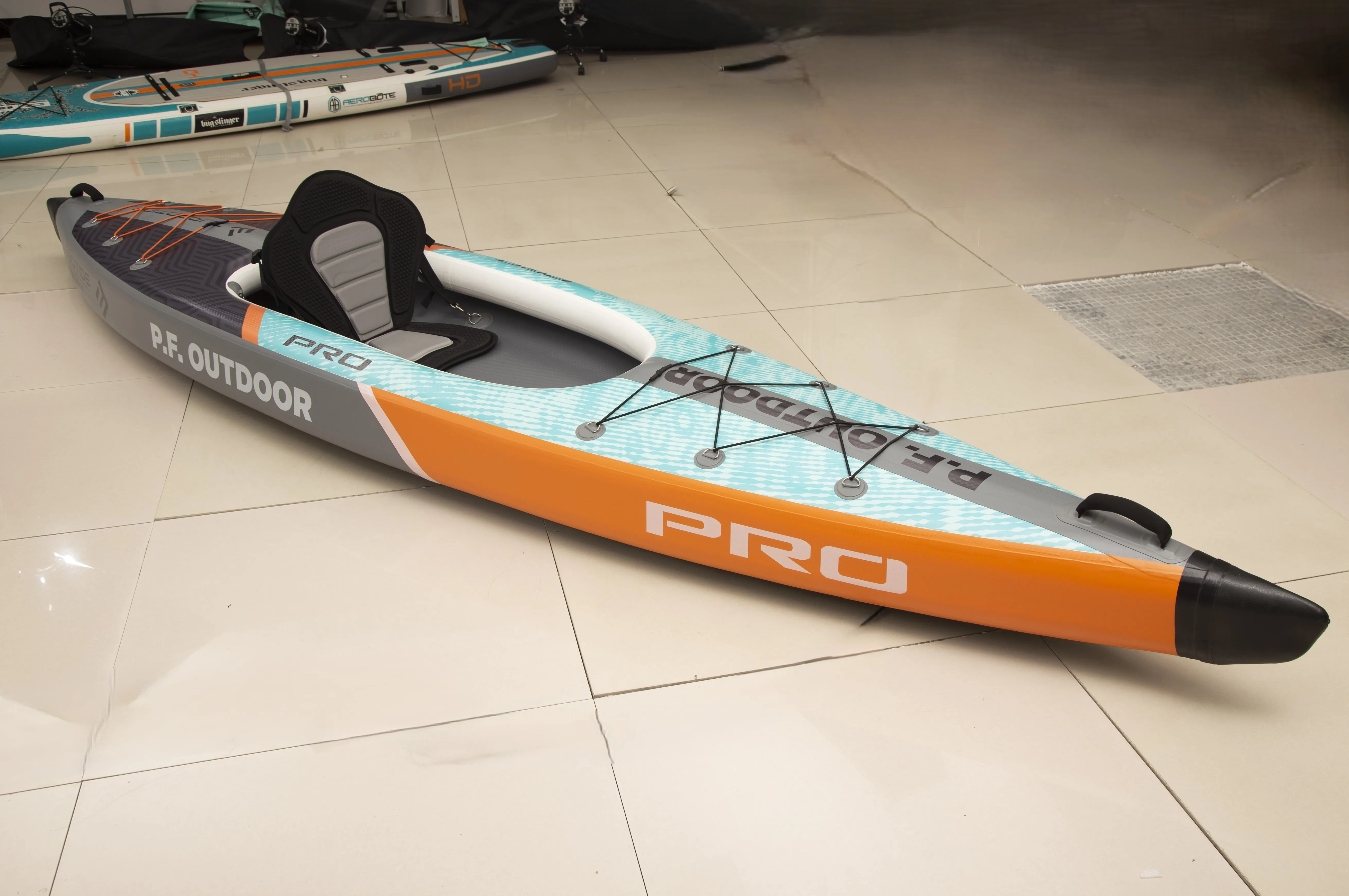 Inflatable Kayak Factory Custom Fishing Canoe Drop Stitch Rowing Solo UV Inflatable Kayak Boats With Detachable Fin