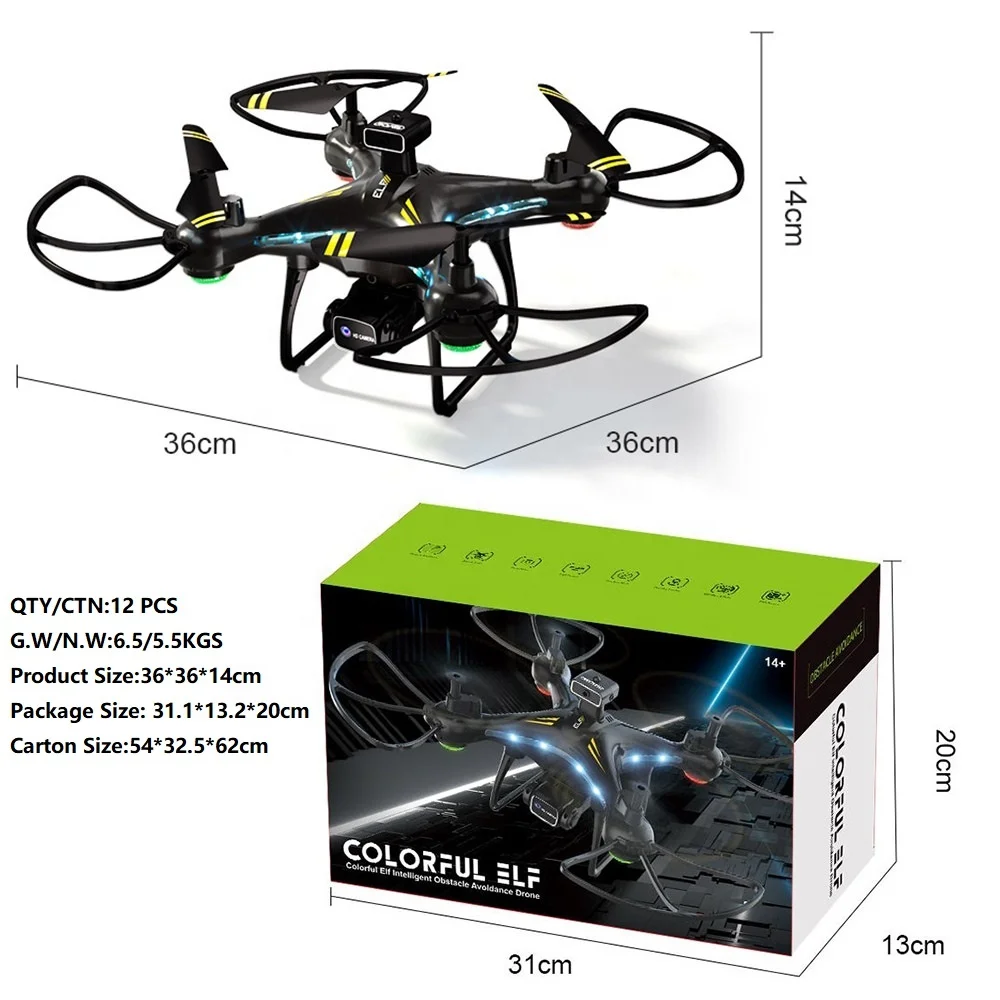 AiJH Rc Drone With 4k Camera Aircraft Fixed Professional FPV Obstacle Avoidance Aircraft Dual Rc Drone