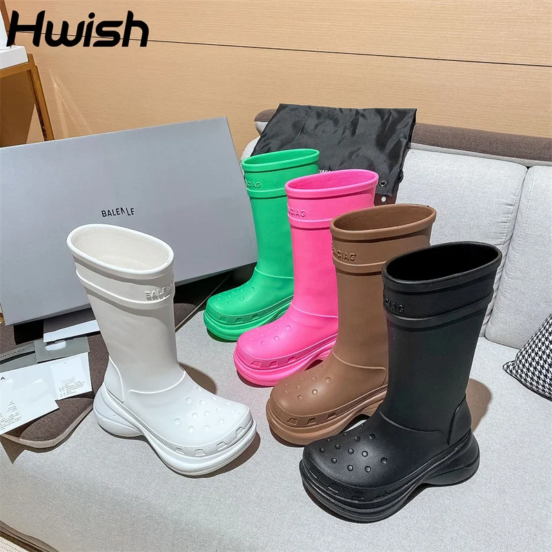 2022 New Arrivals Famous Brand 1:1 Knee High Fashion Designer Brands Luxury Rain Boots for Women Boots Shoes