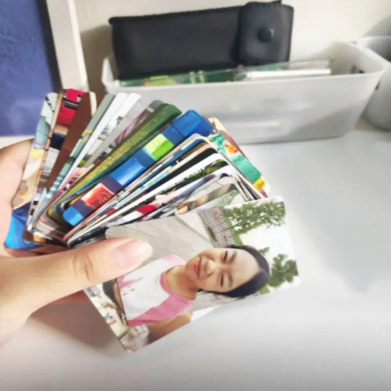 Wholesale Small Moq Custom Kpop Holographic Photocard Paper Photostrip Kpop Idol Photocards Opp Popular UV Printing Card 6 Color