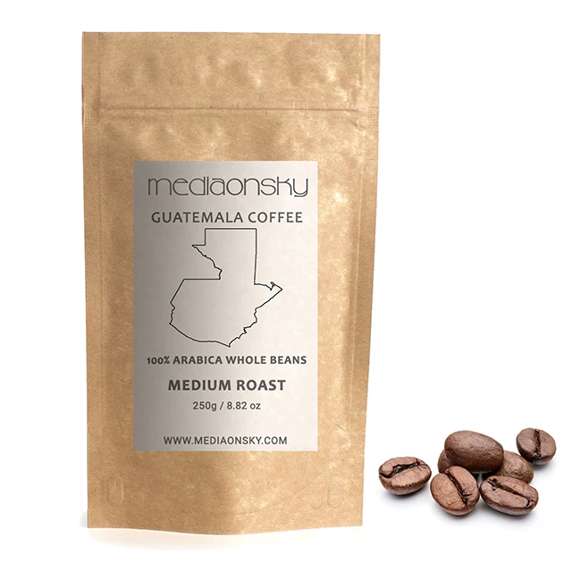 
250 г, 100% чистые кофейные зерна, Арабика, жареный кофе из цельных зерен-Guatemala Mediaonsky Cafe 