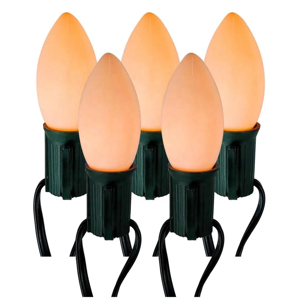 25 LT C9 Light Set Ceramic White Bulb E17 Socket  Christmas Decoration Light Hanging  Garden Outdoor Led String Light