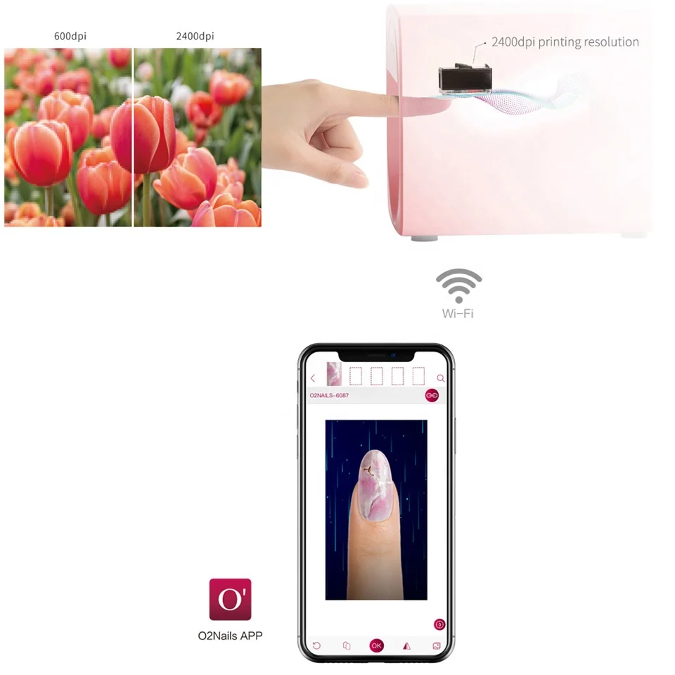O2nails portable nail printer M1 nail printing machine for DIY nail art design