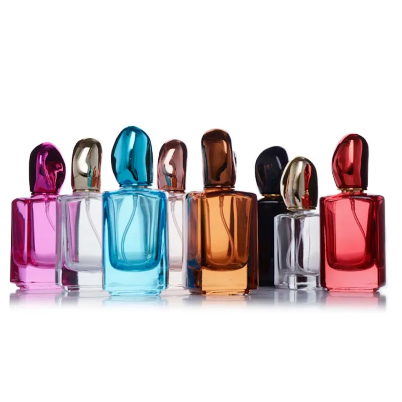 Refillable Perfume Bottle Packaging Custom Luxury Clear 30ml 50ml Perfume Spray Glass Bottle