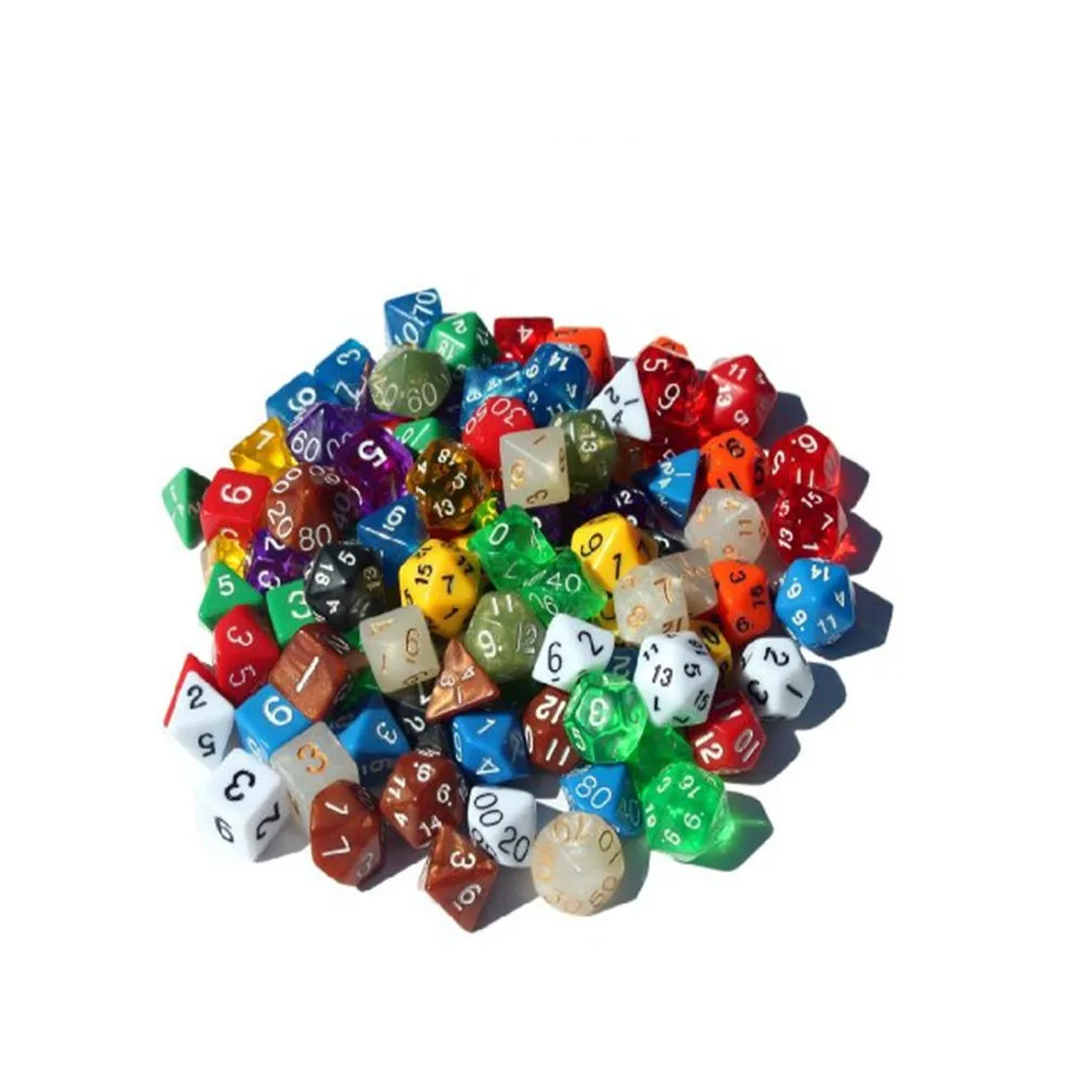Hot Sale Dice Set Good Quality Resin /Acrylic Cheap Dice Solid New polyhedral dice set